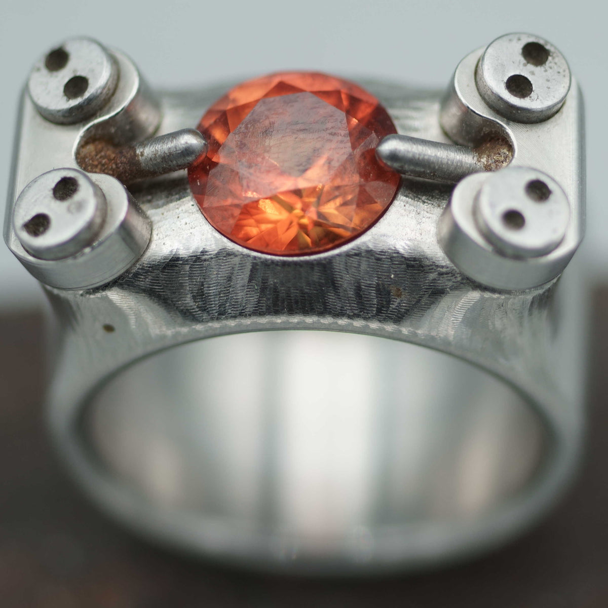 Men's Interchangeable stone Ring 10mm Round Stone