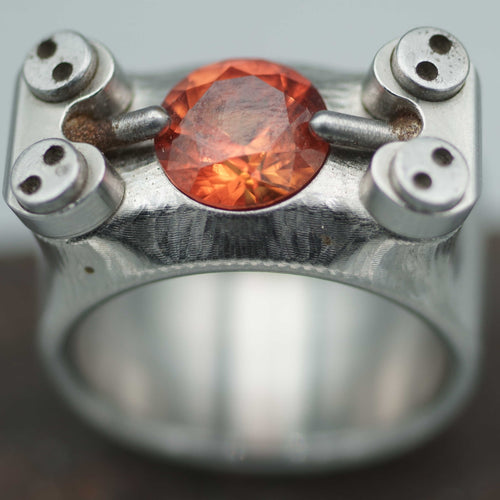Men's Interchangeable stone Ring 10mm Round Stone